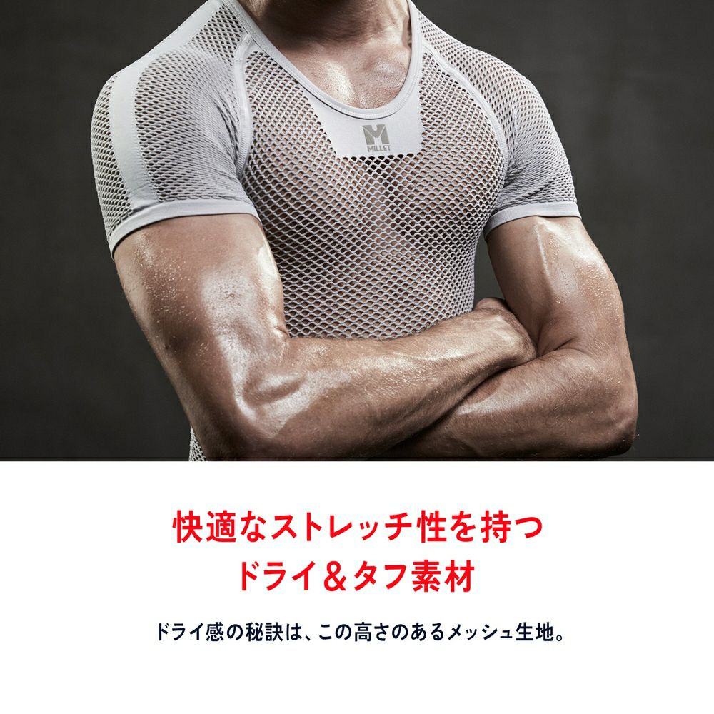 DRYNAMIC MESH 3/4 SLEEVE CREW