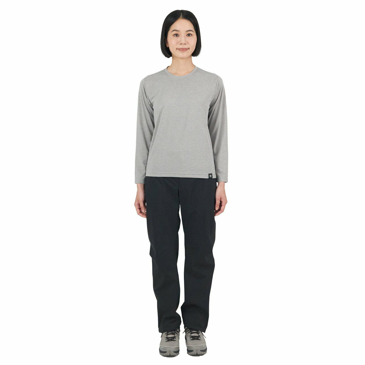 Heather Mesh Crew Long Sleeve