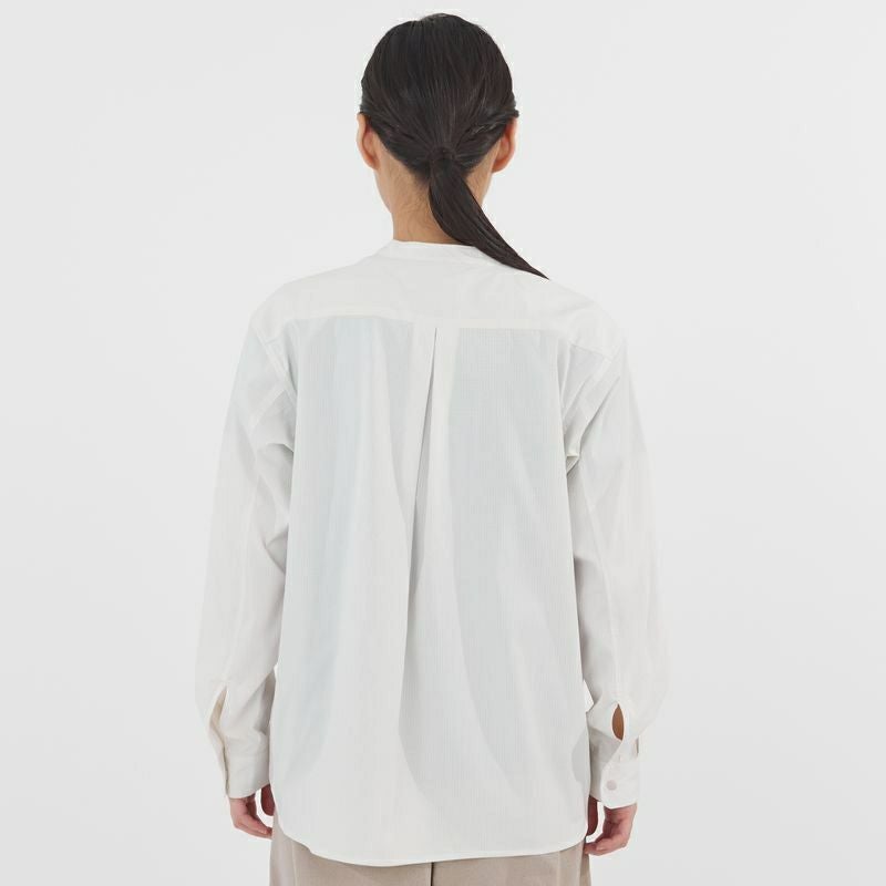 Insect Barrier Check Stand Collar Long Sleeve Shirt