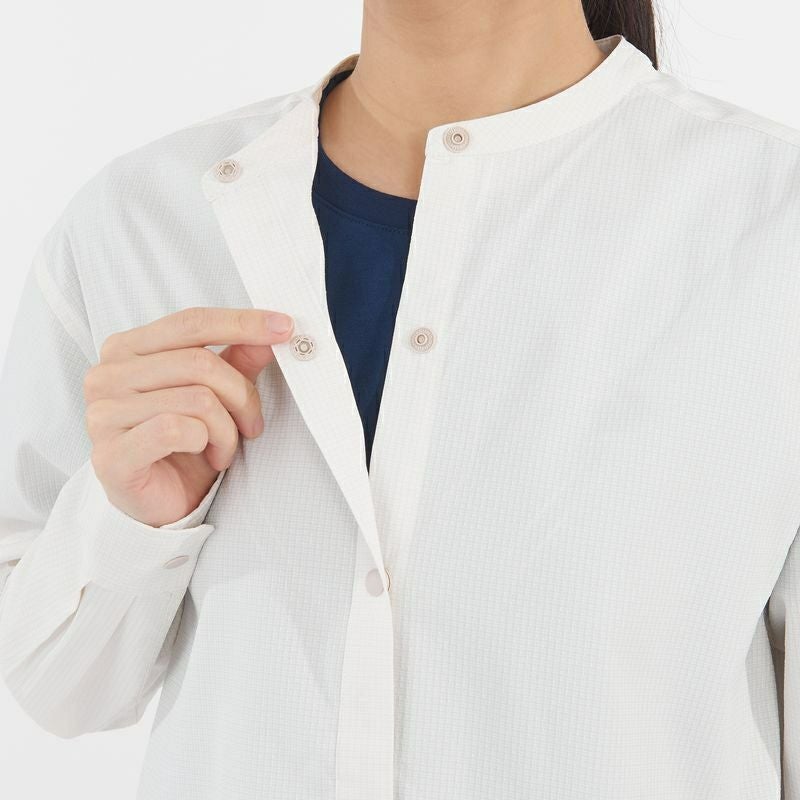 Insect Barrier Check Stand Collar Long Sleeve Shirt