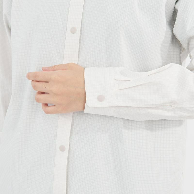 Insect Barrier Check Stand Collar Long Sleeve Shirt