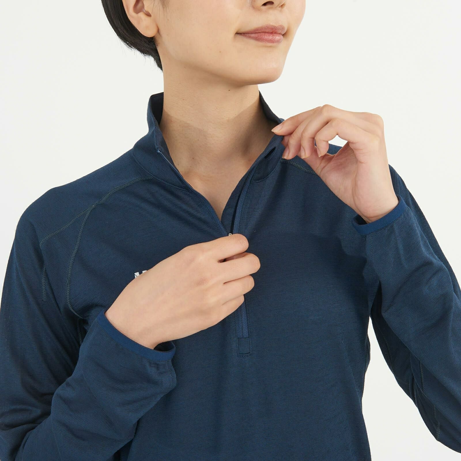 ウビック ウール ジップ ロングスリーブ