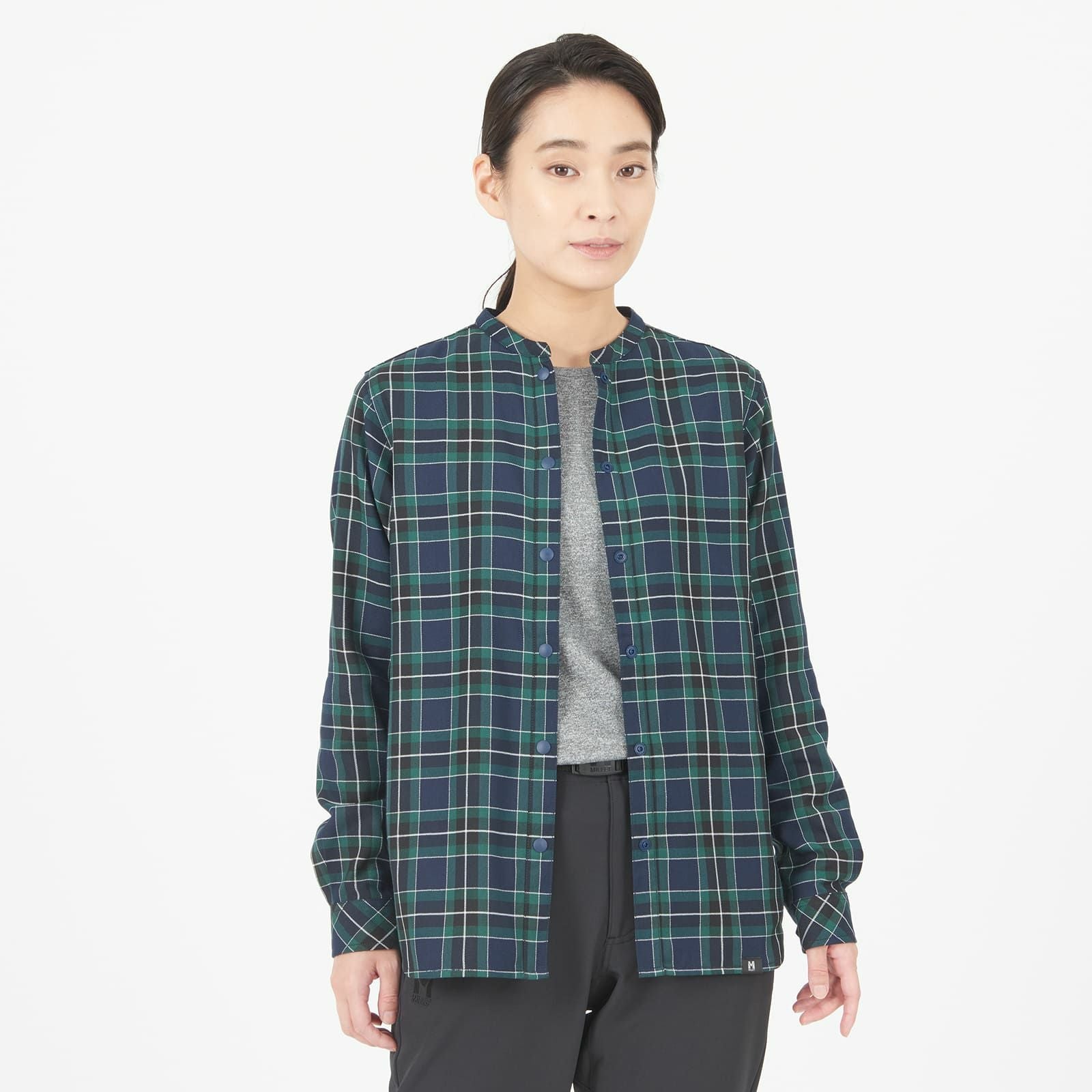 Thermo Check Stand Collar Long Sleeve Shirt