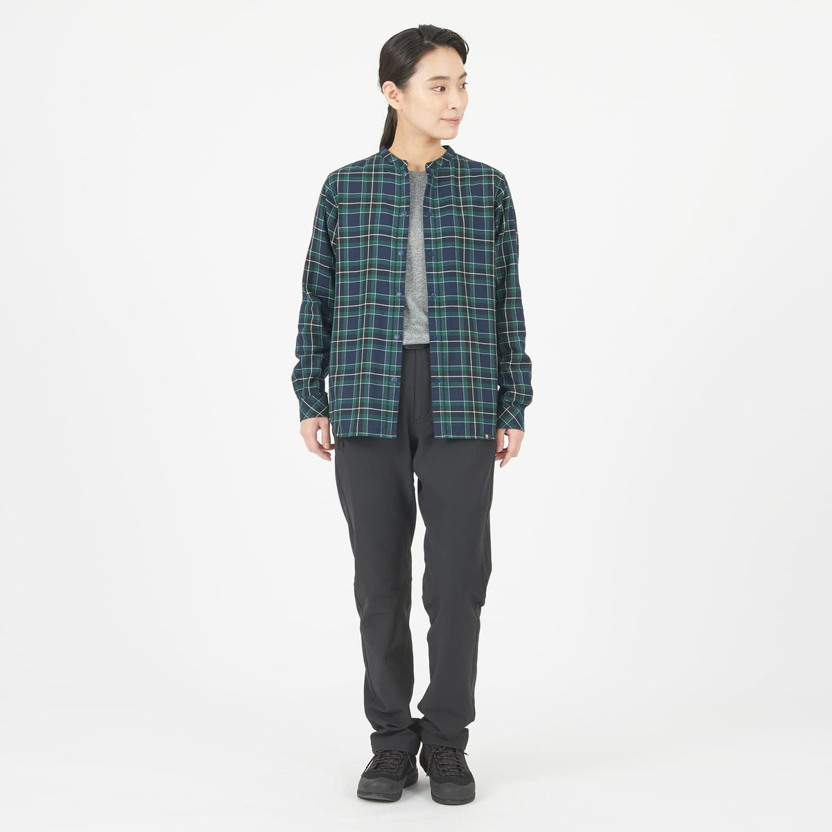 Thermo Check Stand Collar Long Sleeve Shirt