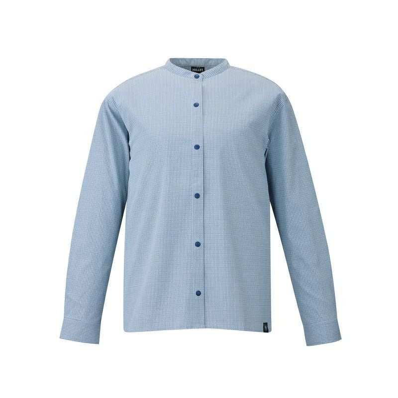 Insect Barrier Check Stand Collar Long Sleeve Shirt