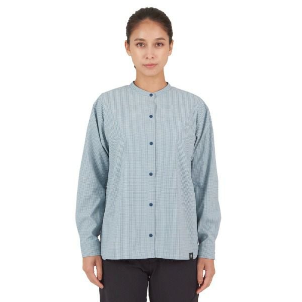 Insect Barrier Check Stand Collar Long Sleeve Shirt