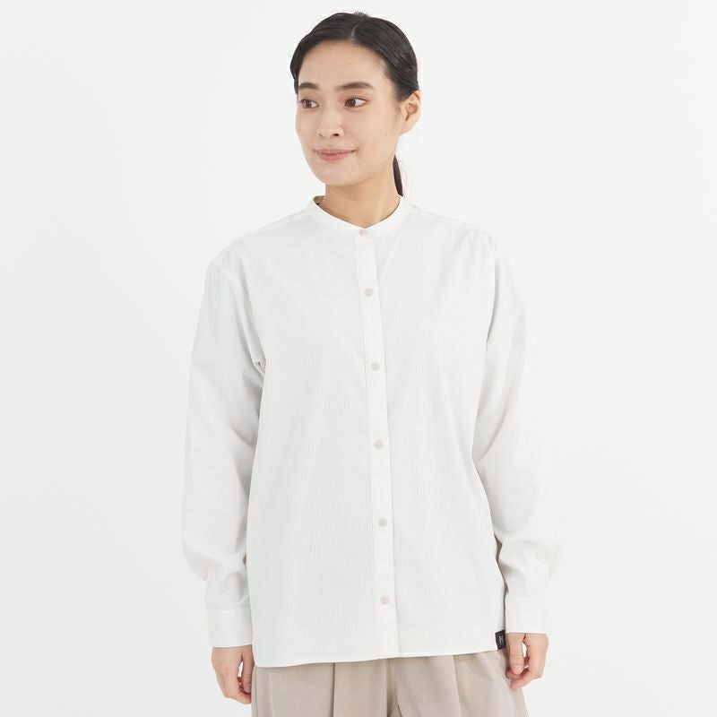Insect Barrier Check Stand Collar Long Sleeve Shirt