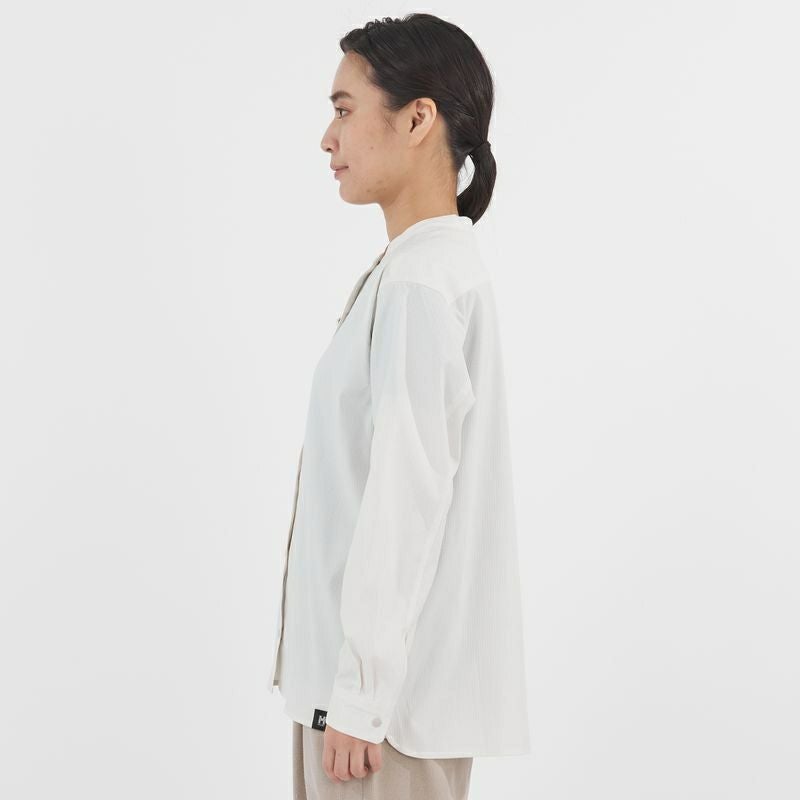 Insect Barrier Check Stand Collar Long Sleeve Shirt