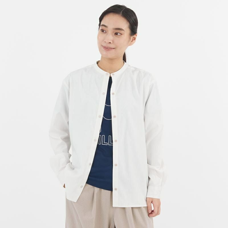 Insect Barrier Check Stand Collar Long Sleeve Shirt